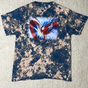 Avengers Captain America Iron Man Bleach Dyed T-Shirt